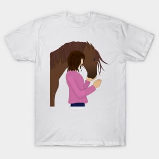 Girl with Brown Horse T-Shirt